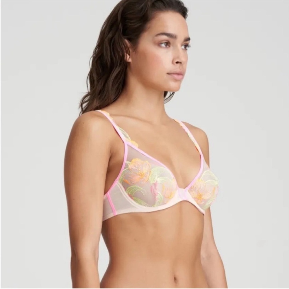 Marie Jo Women's Embroidered Bra - Pink and Orange - Picture 4 of 12